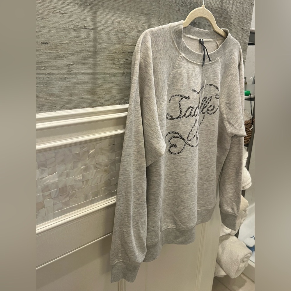NWT new medium Anthropologie graphic crew neck sweatshirt saddle up gray western - Picture 7 of 17